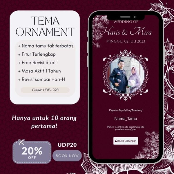 Tema Burgundy Ornament - Undangan Pernikahan Digital